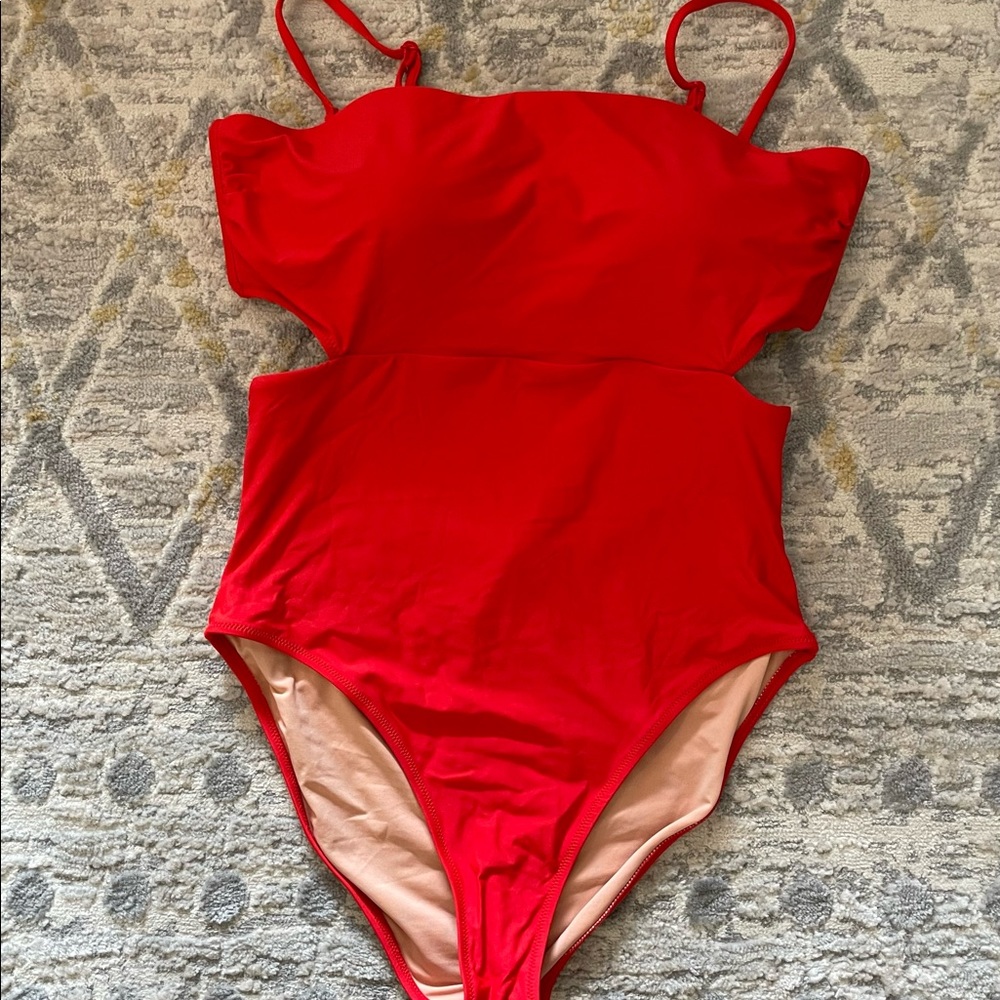 J. Crew red one-piece swimsuit